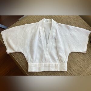 Aritzia 100% Linen Cropped Top XXS